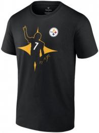 ベン・ロスリスバーガー ピッツバーグ スティーラーズ グッズ ファナティクス 引退記念 シルエットTシャツ(黒) / Ben Roethlisberger Pittsburgh Steelers