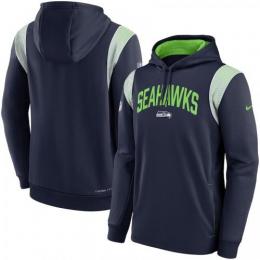 シアトル シーホークス ナイキ '22 サイドライン アスレティック スタック プルオーバー サーマフィット パーカー(紺)/ Seattle Seahawks
