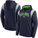 シアトル シーホークス ナイキ '22 サイドライン アスレティック スタック プルオーバー サーマフィット パーカー(紺)/ Seattle Seahawks