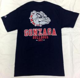ゴンザガ ブルドックス チャンピオン チームスタック 両面Tシャツ (紺)/ Gonzaga Bulldogs