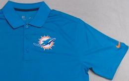 マイアミ ドルフィンズ ナイキ '2014 サイドライン スタッフ ポロシャツ (ドライフィット版) (アクア) / Miami Dolphins