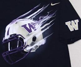 ワシントン・ハスキーズ グッズ ナイキ ヘルメット Tシャツ (黒)/ Washington Huskies