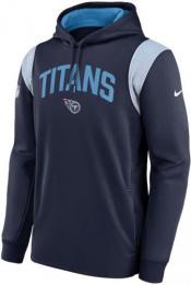 テネシー タイタンズ ナイキ '22 サイドライン アスレティック スタック プルオーバー サーマフィット パーカー(紺)/ Tennessee Titans