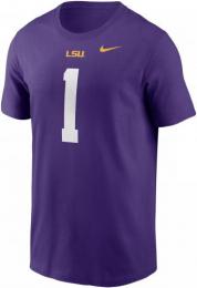 ジャマール・チェイス ルイジアナステイト タイガース ナイキ プレイヤー&ナンバー両面Tシャツ (紫)/ Ja'Marr Chase LSU Tigers