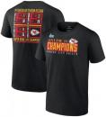 カンザスシティ チーフス ファナティクスブランド 第57回スーパーボウル優勝記念 チャンピオンズ スコアボード 両面Tシャツ(黒) / Kansas City Chiefs