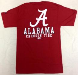 アラバマ クリムゾンタイド チャンピオン チームスタック 両面Tシャツ (クリムゾン)/ Alabama Crimson Tide