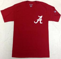 アラバマ クリムゾンタイド チャンピオン チームスタック 両面Tシャツ (クリムゾン)/ Alabama Crimson Tide