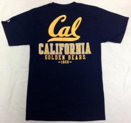 カリフォルニア ゴールデンベアーズ チャンピオン チームスタック 両面Tシャツ (紺)/ California Golden Bears