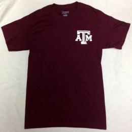 テキサスA&M アギーズ チャンピオン チームスタック 両面Tシャツ (マルーン)/ Texas A&M Aggies