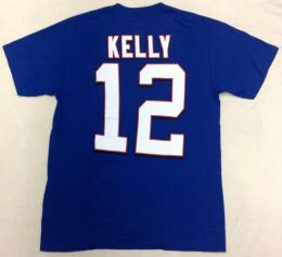 ジム・ケリー バッファロー・ビルズ マジェスティック NFL殿堂入り プレイヤーナンバー両面Tシャツ (青)/ Jim Kelly Buffalo Bills