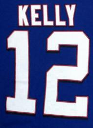 ジム・ケリー バッファロー・ビルズ マジェスティック NFL殿堂入り プレイヤーナンバー両面Tシャツ (青)/ Jim Kelly Buffalo Bills