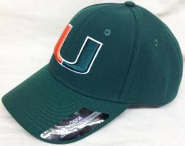 マイアミ・ハリケーンズ グッズ アディダス NCAA ベーシックロゴ CAP (緑) / Miami Hurricanes