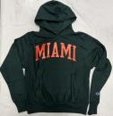マイアミ ハリケーンズ チャンピオン アーチ リバースウィーブ プルオーバーパーカー (グリーン) (スウェット地)/ Miami Hurricanes