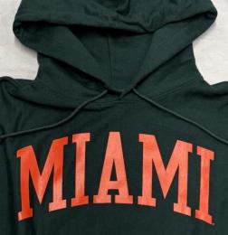 マイアミ ハリケーンズ チャンピオン アーチ リバースウィーブ プルオーバーパーカー (グリーン) (スウェット地)/ Miami Hurricanes
