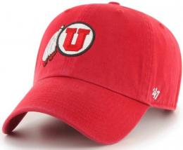ユタ ユテス '47BRAND ( フォーティーセブンブランド ) NCAA レガシー クリーンアップ スラウチ CAP (赤)/ Utah Utes