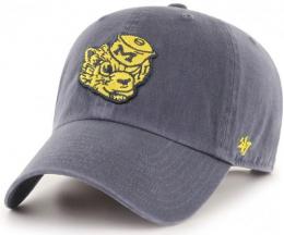 ミシガン ウルヴァリンズ '47BRAND ( フォーティーセブンブランド ) NCAA レガシー クリーンアップ スラウチ CAP (紺)※ヴィンテージ グズリロゴ版/ Michigan Wolverines