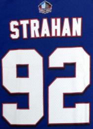 マイケル・ストレイハン ニューヨーク ジャイアンツ マジェスティック NFL殿堂入り プレイヤーナンバー両面Tシャツ (青)/ Michael Strahan New York Giants