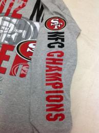 サンフランシスコ フォーティーナイナース 第47回スーパーボウル記念"アドバンス" 長袖Tシャツ(グレー)/ San Francisco 49ers