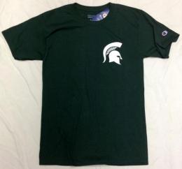 ミシガンステイト スパルタンズ チャンピオン チームスタック 両面Tシャツ (緑)/ Michigan State Spartans
