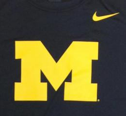 ミシガン ウルヴァリンズ ナイキ サイドライン BL Tシャツ (ドライフィット版) (紺)/ Michigan Wolverines