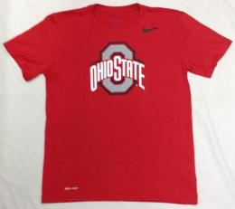 オハイオステイト バックアイズ ナイキ サイドライン BL Tシャツ (ドライフィット版) (赤)/ Ohio State Buckeyes