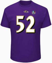 ボルチモア・レイブンズ グッズ レイ・ルイス マジェスティック NFL殿堂入り プレイヤーナンバー両面Tシャツ3 (紫)/ Baltimore Ravens