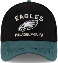 フィラデルフィア イーグルス ニューエラ NFL '25 サイドライン ドラフト サーティーナインサーティー フレックス キャップ (黒/ミッドナイトグリーン)/ Philadelphia Eagles