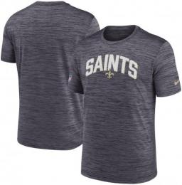 ニューオーリンズ セインツ ナイキ '22 サイドライン ベロシティ ドライフィットTシャツ (霜降り黒)/ New Orleans Saints