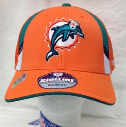 マイアミ ドルフィンズ リーボック '2009 サイドライン ドラフトメッシュ フレックス キャップ (オレンジ) / Miami Dolphins
