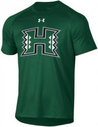 ハワイ・ウォーリアーズ グッズ カレッジ アンダーアーマー サイドライン ラグラン BL Tシャツ (緑)/ Hawaii Warriors