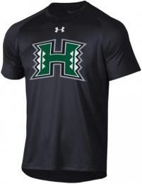 ハワイ・ウォーリアーズ グッズ カレッジ アンダーアーマー サイドライン ラグラン BL Tシャツ (黒)/ Hawaii Warriors