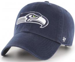 シアトル シーホークス '47BRAND ( フォーティーセブンブランド ) NFL レガシー クリーンアップ スラウチ CAP (紺)/ Seattle Seahawks