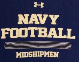 ネイビー・ミッドシップマン グッズ カレッジ アンダーアーマー '19 サイドライン フットボール Tシャツ (ヒートギア版)/ Navy Midshipmen