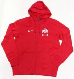 オハイオステイト バックアイズ ナイキ '2017 サイドライン スタッフ フルZIPパーカー (DRI-FIT版)(スカーレット)/ Ohio State Buckeyes