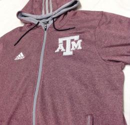 テキサスA&M アギーズ アディダス '2014 ヘザード フルZIP パーカー (霜降りマルーン/グレー)/ Texas A&M Aggies