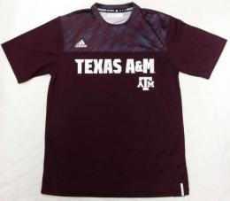 テキサスA&M アギーズ グッズ アディダス '15 サイドライン ショックエナジー パフォーマンス Tシャツ(CLIMALITE版)/ Texas A&M Aggies