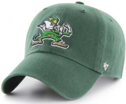 ノートルダム ファイティングアイリッシュ グッズ '47BRAND ( フォーティーセブンブランド ) NCAA レガシー クリーンアップ スラウチ CAP (モスグリーン)※レプラコーンロゴ版 / Notre Dame Fighting Irish