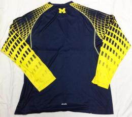 ミシガン ウルバリンズ グッズ アディダス '13 サイドライン トキシック 長袖 Tシャツ (クライマライト版)/ Michigan Wolverines