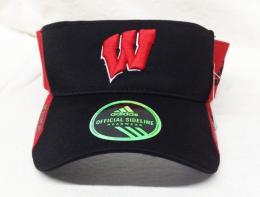 ウィスコンシン バジャーズ アディダス '2014 サイドライン コーチズ バイザー(黒/赤) / Wisconsin Badgers