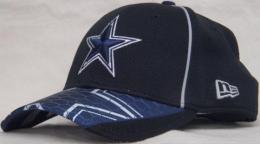 ダラス カウボーイズ  ニューエラ NFL '15 サイドライン ヘックスチャージ 39 Thirty FLEX CAP (紺) / Dallas Cowboys