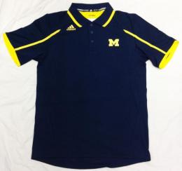 ミシガン ウルバリンズ グッズ アディダス '13 サイドライン コーチズ ポロシャツ (クライマライト版) (紺)/ Michigan Wolverines