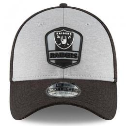 ラスベガス レイダース グッズ ニューエラ NFL '18 サイドライン ロード 39 Thirty FLEX CAP (黒/グレー)/ Las Vegas Raiders