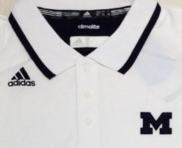ミシガン ウルヴァリンズ グッズ アディダス '13 サイドライン コーチズ ポロシャツ (クライマライト版) (白)/ Michigan Wolverines