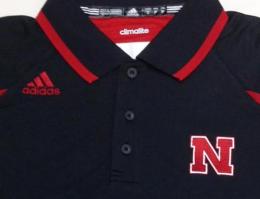 ネブラスカ コーンハスカーズ グッズ アディダス '13 サイドライン コーチズ ポロシャツ (クライマライト版) (黒)/ Nebraska Cornhuskers