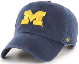 ミシガン ウルヴァリンズ '47BRAND ( フォーティーセブンブランド ) NCAA レガシー クリーンアップ スラウチ CAP (紺)/ Michigan Wolverines