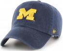 ミシガン ウルヴァリンズ '47BRAND ( フォーティーセブンブランド ) NCAA レガシー クリーンアップ スラウチ CAP (紺)/ Michigan Wolverines