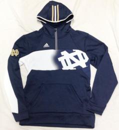 ノートルダム ファイティング アイリッシュ アディダス '13 サイドライン プレイヤー 1/4ZIP PO パーカー/ Notre Dame Fighting Irish