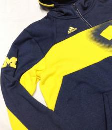 ミシガン ウルヴァリンズ アディダス '13 サイドライン プレイヤー 1/4ZIP PO パーカー/ Michigan Wolverines