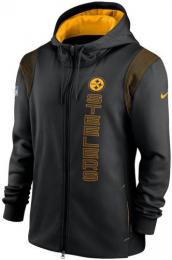 ピッツバーグ スティーラーズ グッズ ナイキ '2021 サイドライン フルジップ ドライフィット パーカー (黒)/　Pittsburgh Steelers