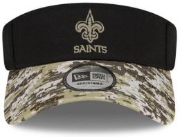 ニューオーリンズ セインツ グッズ ニューエラ NFL '21 サイドライン STS サンバイザー (デジカモ/黒)/ New Orleans Saints